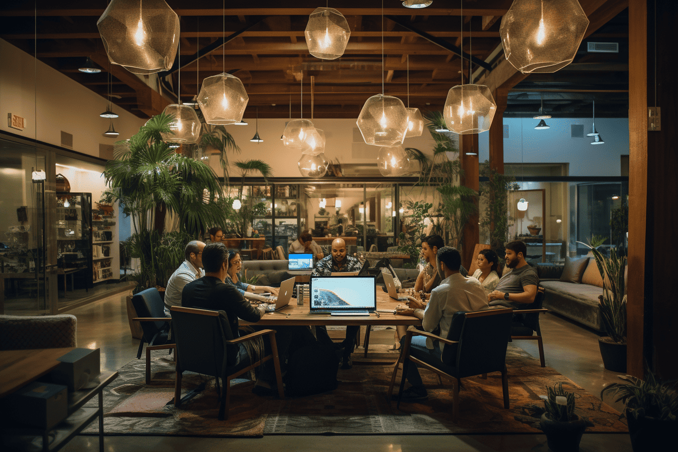 85-henrik67_A_busy_meeting_in_a_startup_held_in_San_Jose_Californi_7a351e09-52bd-49d6-82c2-45c9cbbc8a7d