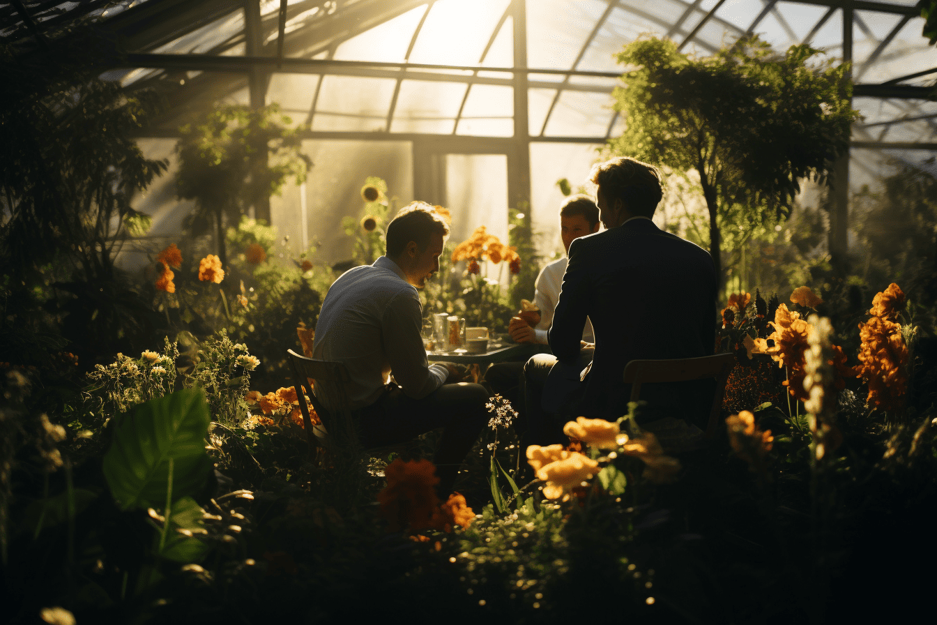 80-henrik67_A_meeting_in_a_startup_held_in_a_greenhouse_full_of_fl_b706404d-053f-4749-9773-9f3b31e479ff
